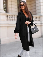 Dlouhý dámský oversize kardigan s kapsami, černý, FashionStreet MY2583 Dlouhý dámský oversize kardigan s kapsami, černý, FashionStreet MY2583