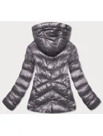 Tmavě šedá krátká dámská zimní bunda (23066-105)
