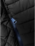 Černá dámská bunda s kapucí pro přechodné období (2M-017) Černá dámská bunda s kapucí pro přechodné období (2M-017)