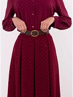 Elegantní maxi sukně s ozdobným lemem vínová (19720) Elegantní maxi sukně s ozdobným lemem vínová (19720)