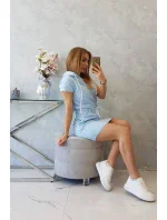 Šaty s kapucí modré