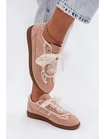 Dámské tenisky s krajkou růžové Ilrene