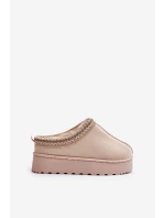 Dámské Sněhule Na Platformě Zateplené Kožešinou Světle Béžové Remenia