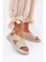 Dámské Sandály Na Klínu Z Eko Kůže Zlaté Quilara