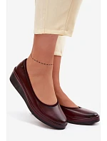 Kožené dámské polobotky na platformě Vinceza 39987 bordó