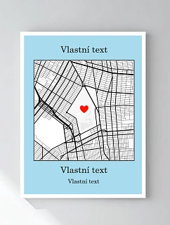 Personalizovaný magický fotoobraz v rámu - 30x40 - mapa