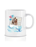 Personalizovaný klasický bílý keramický hrníček 300 ml s polaroidem z dovolené Personalizovaný klasický bílý keramický hrníček 300 ml s polaroidem z dovolené