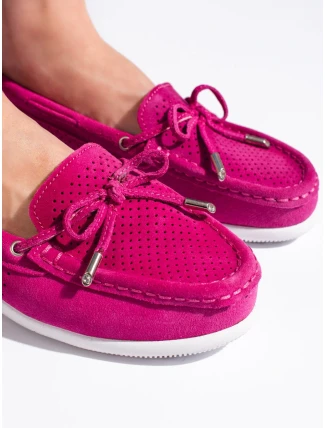 Moderní dámské růžové mokasíny bez podpatku Moderní dámské růžové mokasíny bez podpatku