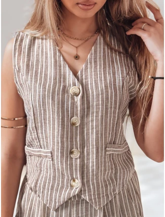 Dámská hnědá vesta LINELIA FashionStreet PY0135