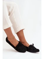 Dámské mokasíny s třásněmi a mašlí Olivianne – černé