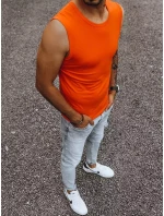 Pánské tričko bez rukávů s potiskem oranžové FashionStreet RX4919