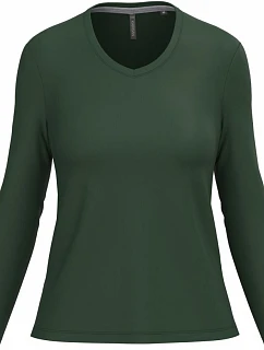Kariban K 382 Dámské tričko do V s dl. rukávem 20.K382 forest green