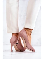 Módní kožené boty na jehlách růžové Tamira Módní kožené boty na jehlách růžové Tamira