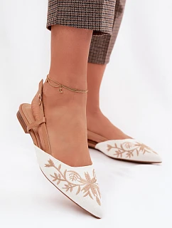 Dámské sandály s výšivkou na ploché Camel Grelia