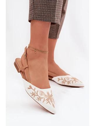 Dámské sandály s výšivkou na ploché Camel Grelia