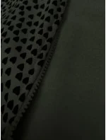 Dámská rozepínací mikina v army barvě se vzorem srdíček (2315)