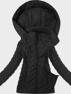 Černá dámská prošívaná bunda s kapucí J Style (16M9238-392)