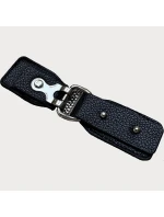 Černá bunda z ekologické kůže s kožešinovým límcem Glakate (LU98091#)