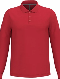 Kariban K 243 Pánské piqué polo s dlouhým rukávem 20.K243 red