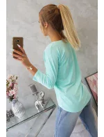 Halenka s potiskem Summer Girl v mátové barvě Halenka s potiskem Summer Girl v mátové barvě