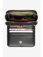 Dámská peněženka z přírodní kůže s zvířecím vzorem Malá Nobo NPUR-LR0020-C020 Černá