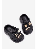Dětské Sandály Dívčí Pěnové S Mašlí A Dekoracemi Černé Selvana
