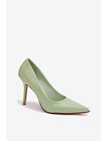 Klasické lakované lodičky z imitace kůže Zelené Odira