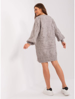 Šedé dámské pletené šaty po kolena
