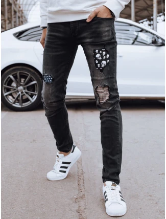 Pánské černé džínové kalhoty FashionStreet UX4295