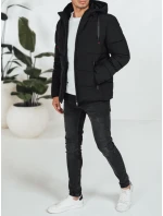 Pánská prošívaná zimní bunda s kapucí černá FashionStreet TX5060