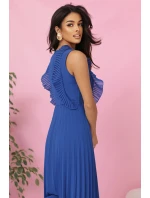 315-8 EMILY plisované šaty s volánky a výstřihem - barva CHABRIEL 315-8 EMILY plisované šaty s volánky a výstřihem - barva CHABRIEL