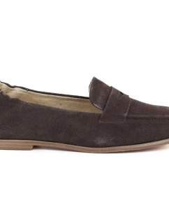 Dámské semišové mokasíny z hnědé kůže Vinceza 18122