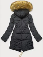 Žluto-černá oboustranná dámská zimní bunda  (m-136)