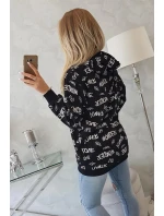 Mikina s nápisy černá