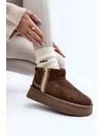 Sněhule na platformě se vzorem tmavě zelené Udra