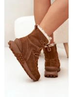 Dámské Sněhule Z Semiše S Kožíškem Big Star SS274318 Hnědé