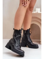 Zateplené Dámské Kotníkové Boty z Přírodní Kůže Vinceza 66671 Černé