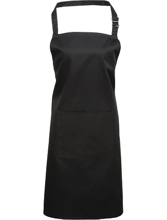 Premier PR 154 Zástěra s laclem a kapsou na břiše "Colours" 39.0154 black Premier PR 154 Zástěra s laclem a kapsou na břiše "Colours" 39.0154 black