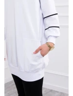 Mikina se zipem a kapsami bílá Mikina se zipem a kapsami bílá