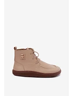 Dámské kožené barefoot polobotky s izolací Zazoo 3077 béžové