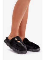 Futrzane Pantofle S Malou Broží Černé Primaria
