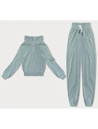 Dámský teplákový komplet typu "wafel" v mátové barvě (AMG-339A) Dámský teplákový komplet typu "wafel" v mátové barvě (AMG-339A)