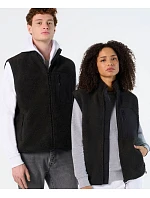 SOL'S Fury Bodywarmer Fleecová vesta Sherpa 25.4041 carbon grey/black