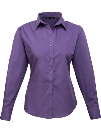 Premier PR 300 Popelínová halenka s dlouhým rukávem 39.0300 purple Premier PR 300 Popelínová halenka s dlouhým rukávem 39.0300 purple