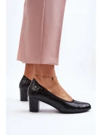 Lakýrované lodičky s potiskem černé Cynania