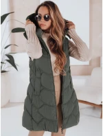 Dámská zateplená prošívaná zelená vesta FashionStreet TY5103