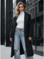 Dámský dlouhý kabát z ovčí kůže černý FashionStreet NY0754z