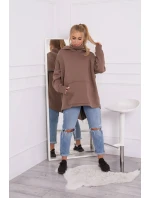 Zateplená mikina se zipem na zádech mocca Zateplená mikina se zipem na zádech mocca