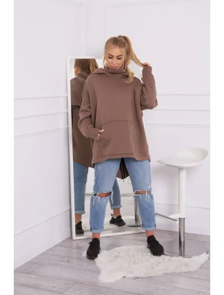 Zateplená mikina se zipem na zádech mocca Zateplená mikina se zipem na zádech mocca