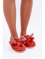 Dámské Fleece Pantofle S Motivem Sobů Korálové Sennalith Dámské Fleece Pantofle S Motivem Sobů Korálové Sennalith